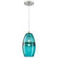 Brilliantbulb Mini Pendant with Turquoise Glass - Brushed Nickel BR2690103